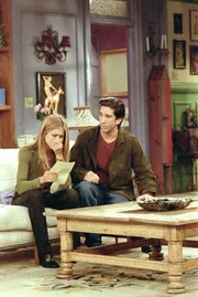 Rachel Green (Jennifer Aniston, l.); Ross Geller (David Schwimmer, r.)