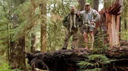 Cody Lundin and Dave Canterbury standing atop fallen log in Pacific Northwest rainforest during Dual Survivor filming (Olympic National Forest, Washington, USA). Cody Lundin and Dave Canterbury standing atop fallen log in Pacific Northwest rainforest during Dual Survivor filming (Olympic National Forest, Washington, USA).