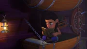 In einem Buch entdeckt Finn einen Bericht &uuml;ber einen ber&uuml;hmten, unbesiegbaren Piraten. Er hie&szlig; Mark, der Stinker.