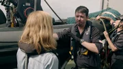 Mariana van Zeller (L) interviews Peter on board the Sam Simon.