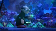 Mit dem Talismann hält Gargamel die Macht über die Monsterspinne und die gesamte Tierwelt in den Händen.