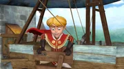 Prinz John hat die Flugmaschine in Besitz genommen.