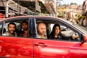 L-R: Reda (Ramzy Bedia), Chafik (Anouar Toubali), Stan (Franck Gastambide),  Marissa (Essined Aponte)