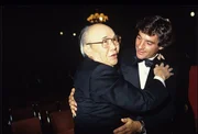 Mr. Honda and Ayrton Senna at Prize in France in 1990.