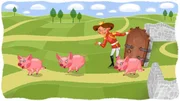 Der Prinz bringt seine Schweine nach draußen.