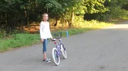 Hayley Warner riding her bike.