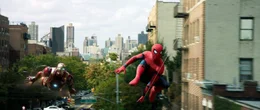Robert Downey jr. (Tony Stark / Iron Man), Tom Holland (Peter Parker / Spider-Man).