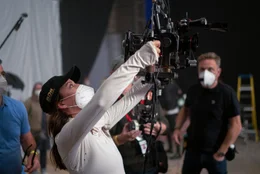 Director Kay Cannon on the set of CINDERELLA Photo: Christopher Raphael &copy; 2021 Amazon Content Services LLC