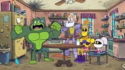 v.li.: Beast Boy, Chief, Robot Man, Negative Girl