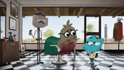 Principal Brown (m.), Gumball (r.)