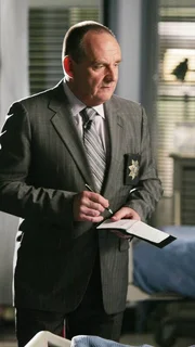 Captain Jim Brass (Paul Guilfoyle) notiert sich die genauen Einzelheiten zum Tathergang.