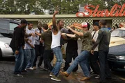 Center to right:Se&rsquo;Darius Blain plays Woody and Miles Teller plays Willard in FOOTLOOSE, from Paramount Pictures and Spyglass Entertainment.
