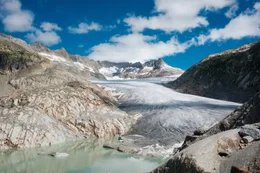 Der Rhonegletscher in den Alpen.
