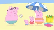 v.li.: Daddy Pig, George Pig, Peppa Pig, Mummy Pig