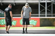Monza checks out the track before his race.