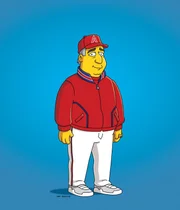 Der erfolgreiche Baseballtrainer Mike Scioscia greift Lisa, die Trainerin von Barts Baseballteam wird, unter die Arme.