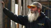 Ken Kerr looks at the structure and poles on the Myrtle Irene.