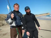 L-R: Toad and Eric ready to hit the surf.