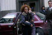 Pictured: (l-r) Aunjanue Ellis as Carmen Rivera, Julianne Nicholson as Detective Megan Wheeler, Chris Noth as Detective Mike Logan Pictured: (l-r) Aunjanue Ellis as Carmen Rivera, Julianne Nicholson as Detective Megan Wheeler, Chris Noth as Detective Mike Logan