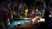 Bibi (l.) und Walpurgia (r.) machen sich auf den Weg in die unterirdische Höhle, in der die magischen Hexenkugeln wachsen.