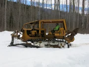 Dustin Hurt clearing snow.