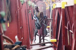 Barkhad Adbi in Columbia Pictures' "Captain Phillips," starring Tom Hanks.