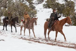 Als ihr Vater ermordet wird, sinnt die 14-j&auml;hrige Mattie Ross (Hailee Steinfeld, l.) auf Rache. Sie heuert den versoffenen Marshall Reuben "Rooster" Cogburn (Jeff Bridges, r.) an. Gemeinsam mit ihm und dem Texas Ranger LaBoeuf (Matt Damon, M.), der die Kopfpr&auml;mie kassieren will, jagen sie dem Fl&uuml;chtigen hinterher ...