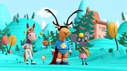 Piet, Super-Edgar und Henrietta versuchen, Bosse aufzumuntern. Piet, Super-Edgar und Henrietta versuchen, Bosse aufzumuntern.