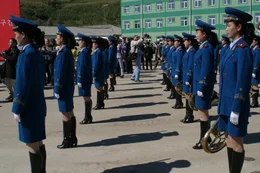 Women during the parade in North Korea.
