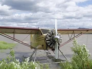 Front facing view of the plane that Stan Zuray and Mike McCann salvaged after it crashed in the Alaskan forest.