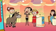 Sandra (l.), Mr. Bean (m.), Irma Gobb (2.v.r.)