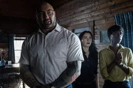 L-R: Leonard (Dave Bautista), Adriane (Abby Quinn), Sabrina (Nikki Amuka-Bird)