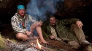 USA, Washington, Olympic National Forest, Cody Lundin and Dave Canterbury in Pacific Northwest rainforest during Survivorhood filming USA, Washington, Olympic National Forest, Cody Lundin and Dave Canterbury in Pacific Northwest rainforest during Survivorhood filming