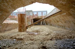 Die Baustelle des Einheitsdenkmals am Schlossplatz in Berlin.
