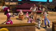Captain Hook und seine Mannschaft hecken ean Deck der Jolly Roger neue fiese Pläne aus.