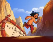 Yakari und Kleiner Dachs sind mit dem Kanu unterwegs. Yakari lernt die Familie der Kojoten kennen und hilft bei der Suche nach seinem verschwundenen Freund Kleiner Dachs.