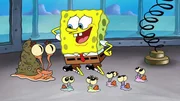 Lighthouse Louie (l.), SpongeBob, Lighthouse Louie's babies