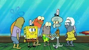 SpongeBob (2.v.l.), Squidward (2.v.r.)
