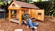 Antonio Ballatore with dog and dog house