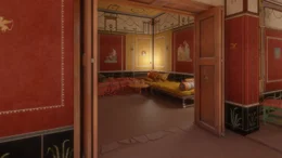 Eine Rekonstruktion des "Hauses mit Garten": Im Triclinium, dem r&ouml;mischen Wohnzimmer, speiste die Familie und bewirtete G&auml;ste.