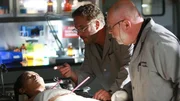 Grissom (William Petersen, Mi.) und Dr. Robbins (Robert David Hall) untersuchen die Leiche einer jungen Frau (Jin Yang), die auf dem Straßenfest einer kleinen koreanischen Gemeinde erschossen wurde.