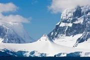 South Atlantic Ocean, Antarctica, Antarctic Peninsula, Gerlache Strait, View of snow-covered mountain range South Atlantic Ocean, Antarctica, Antarctic Peninsula, Gerlache Strait, View of snow-covered mountain range