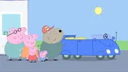 v.li.: Daddy Pig, Mummy Pig, Peppa Pig, George Pig, Granddad Dog