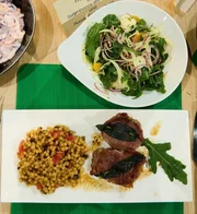 Leibgericht: Fregola sarda mit Saltimbocca alla romana und Rucola-Fenchel-Salat von Irene Knobe