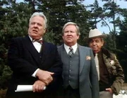 Dr. Seth Hazlett (William Windom), B&uuml;rgermeister Sam Booth (Richard Paul) und Sheriff Amos Tupper (Tom Bosely, v. li.) wollen wissen, was es mit dem mysteri&ouml;sen Indianer auf sich hat, der beim Stadtfest aufgetaucht ist.
