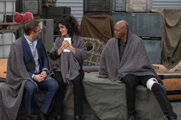 v.li.: Michael Bryce (Ryan Reynolds), Sonia Kincaid (Salma Hayek), Darius Kincaid (Samuel L. Jackson).