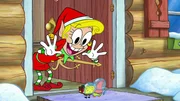 Vorne, l-r: SpongeBob, Patrick, Plankton