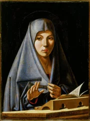 „Die Verkündigung der Jungfrau“ von Antonello da Saliba. Italien, Venedig, Galerien der Akademie.