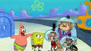 L-R: Patrick, SpongeBob, Professor Percy, Dr. Marmalade, Lord Reginald