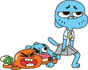 Gumball und Darwin flehen ihre Mutter Nicole an, weil sie unbedingt im Karateanzug zur Schule gehen wollen. Gumball und Darwin flehen ihre Mutter Nicole an, weil sie unbedingt im Karateanzug zur Schule gehen wollen.